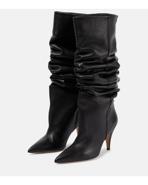 Khaite Black River Leather Boots