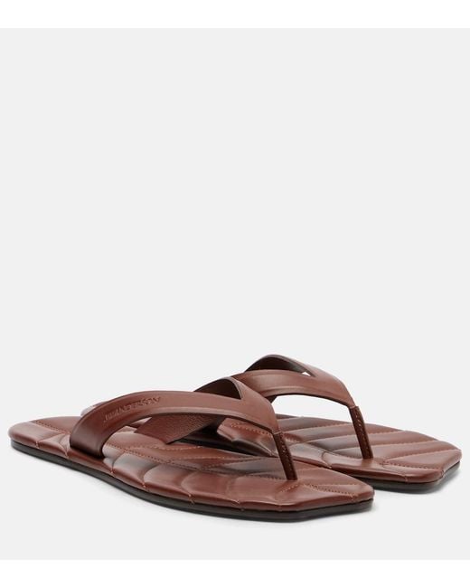 J.W. Anderson Brown Leaf Leather Thong Sandals