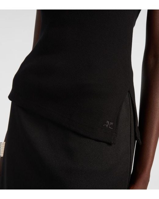 Courreges Black Transverse '90S Cotton Top