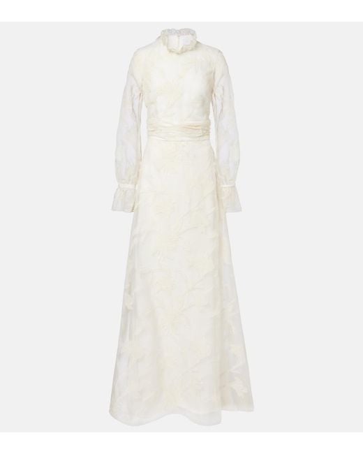 Markarian White Bridal Adeline Silk Organza Gown