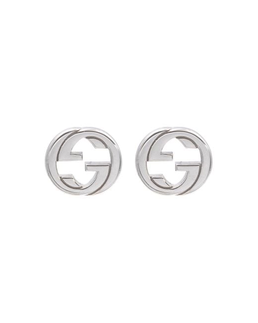 interlocking g sterling silver stud earrings