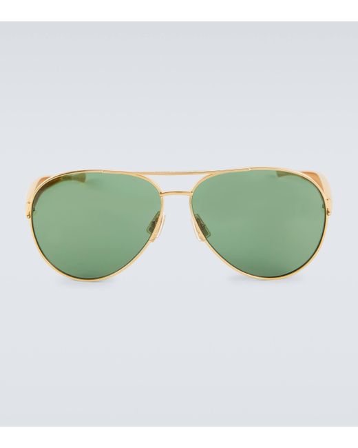 Bottega Veneta Green Aviator Sunglasses for men