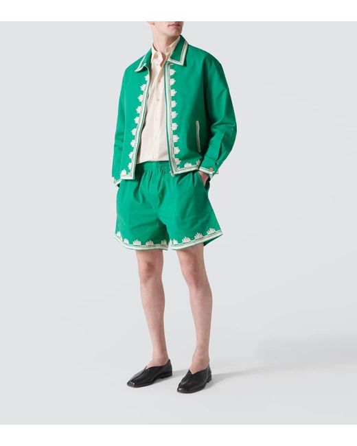 Bode Bestickte Jacke Ripple aus Baumwolle in Green für Herren