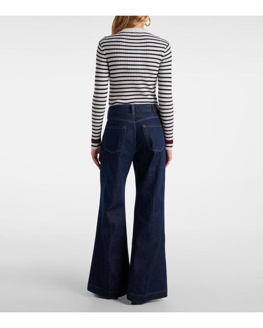 Citizens of Humanity Blue X Argent Beverly Mid-Rise Wide-Leg Jeans