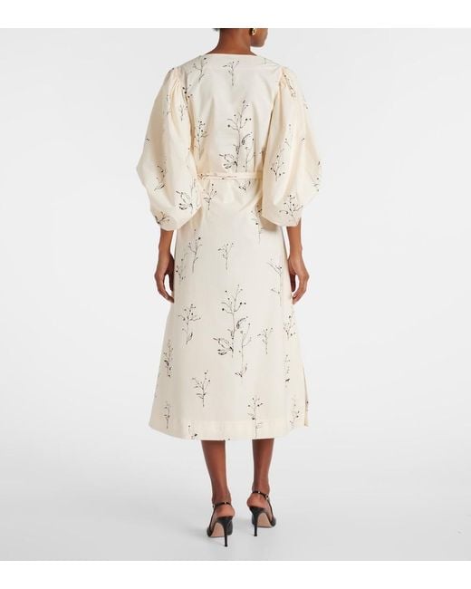 Altuzarra Natural Corrie Belted Floral Cotton Midi Dress
