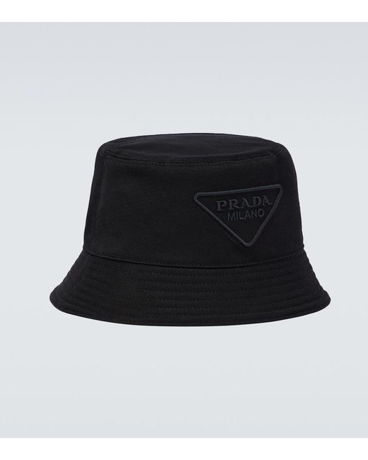 Prada Black Re-Nylon Bucket Hat for men