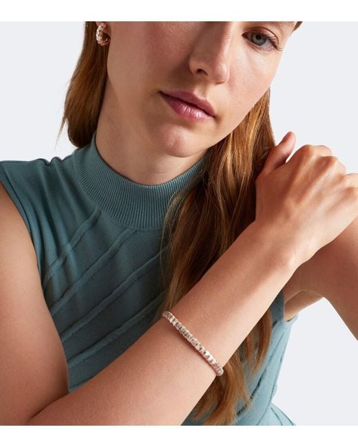 SHAY White Stretch 18Kt Rose Bracelet With Diamonds