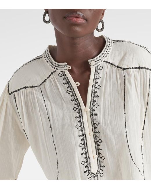 Blusa Pelson de algodon Isabel Marant de color Natural