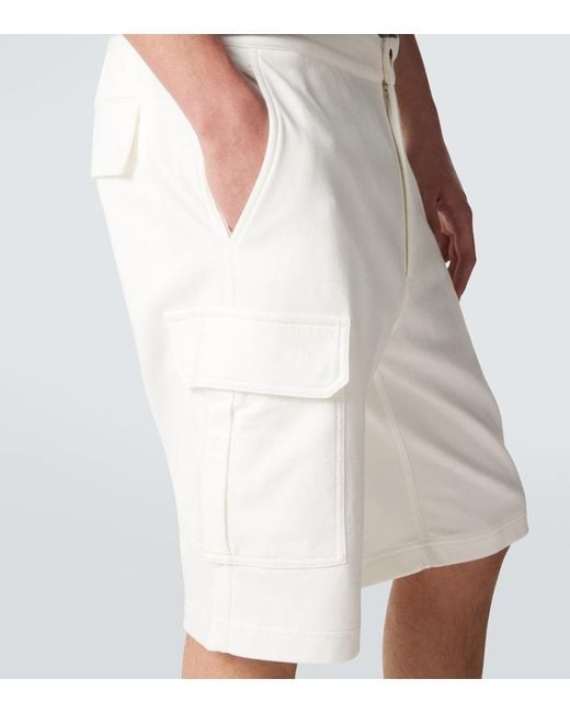 Brunello Cucinelli White Cotton-Blend Bermuda Shorts for men