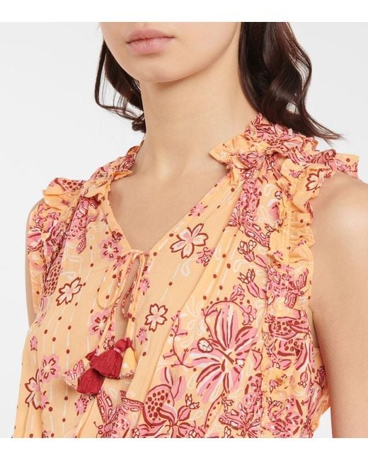 Poupette Orange Triny Printed Minidress