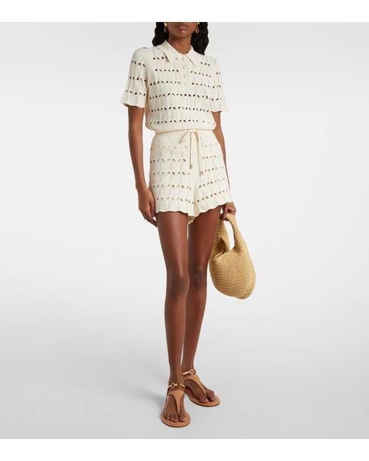 Shorts De Pointelle De Tiro Alto Zimmermann de color Natural