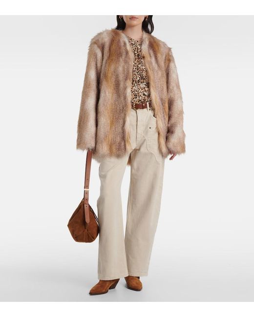 Isabel Marant Natural Beryl High-Rise Wide-Leg Jeans