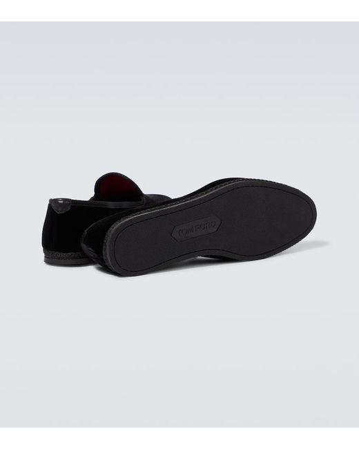 Mocasines Neal De Terciopelo Tom Ford de hombre de color Black