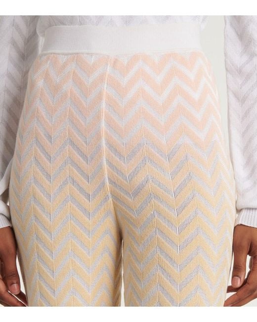 Missoni Pink Zigzag Cotton-Blend Flared Pants