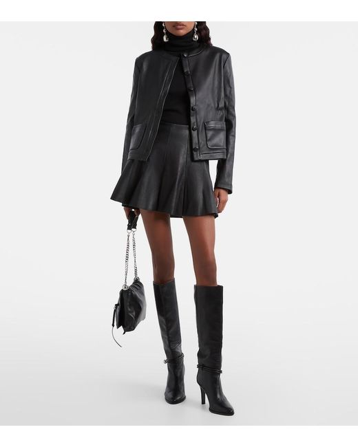 Stouls Black Mila Leather Miniskirt