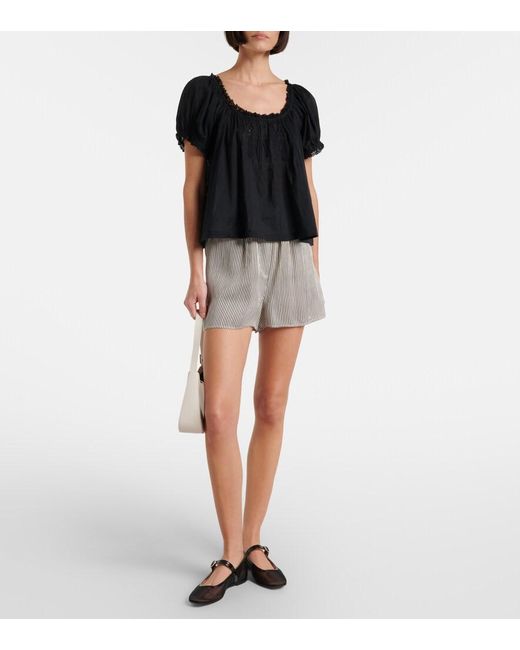 Doen Black Frederica Cotton Voile Top