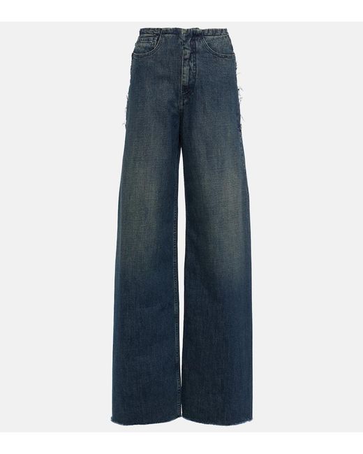 Jeans anchos de tiro alto MM6 by Maison Martin Margiela de color Blue