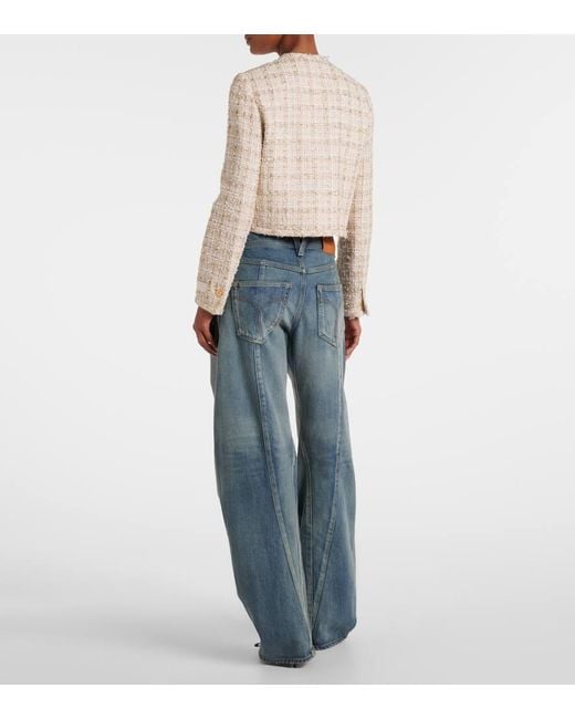 Versace Blue High-Rise Barrel Jeans