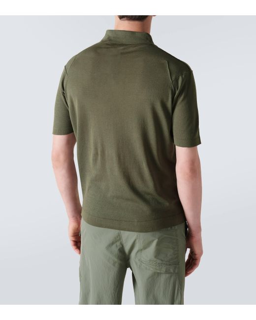 C P Company Green Cotton Polo Sweater for men