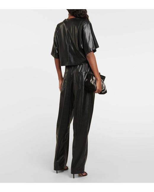 Isabel Marant Black Synthetic Leather Brooky T-Shirt