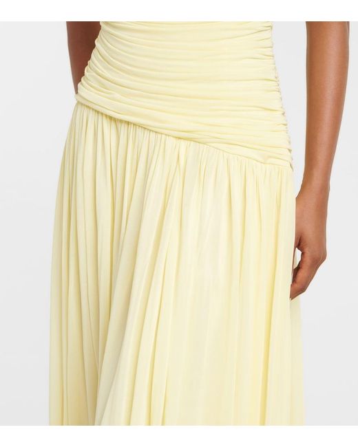 Jonathan Simkhai Yellow Rhiannon Gathered Jersey Maxi Dress