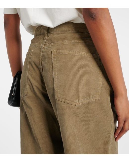 The Row Natural Eglitta Cotton Corduroy Wide-Leg Pants