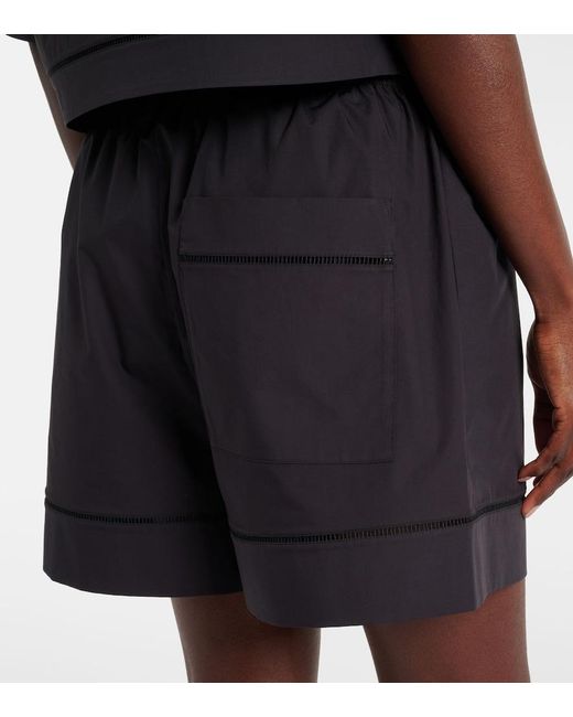 Rohe Blue Embroidered Cotton Poplin Shorts