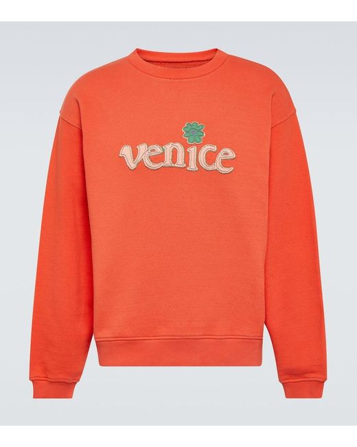 ERL Sweatshirt aus Baumwoll-Jersey in Orange für Herren