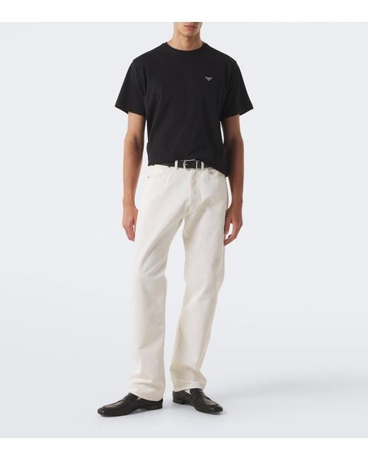 Prada Black Logo Cotton Jersey T-Shirt for men