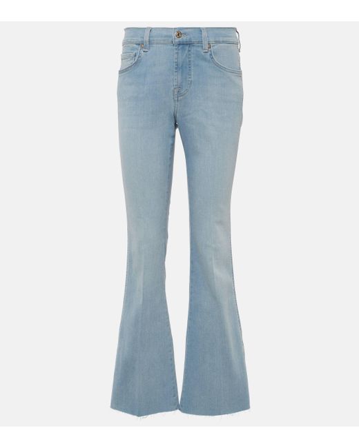 7 For All Mankind Blue B(air) Mid-rise Bootcut Jeans