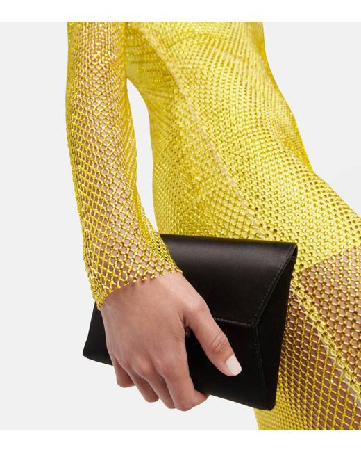 Abito Lungo Con Cristalli di GIUSEPPE DI MORABITO in Yellow