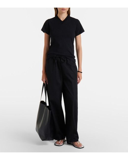 Totême Black Cotton Jersey T-Shirt