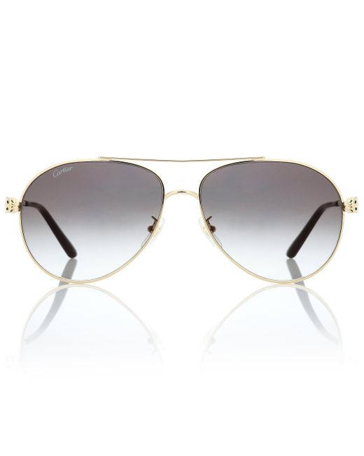 Cartier Gray Panthere De Cartier Aviator Sunglasses