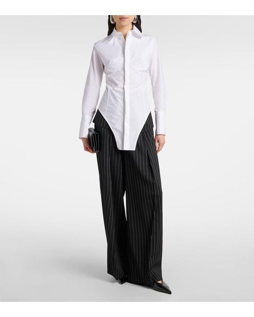 Jean Paul Gaultier White Cotton-Blend Poplin Shirt