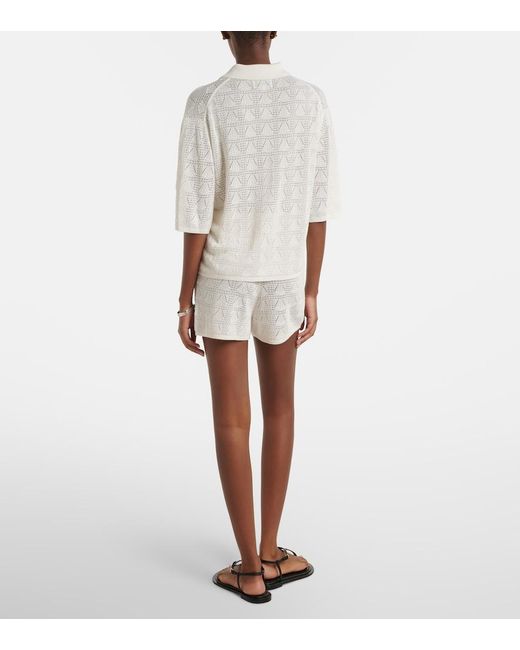Loulou de Saison White Cortes Knitted Shorts