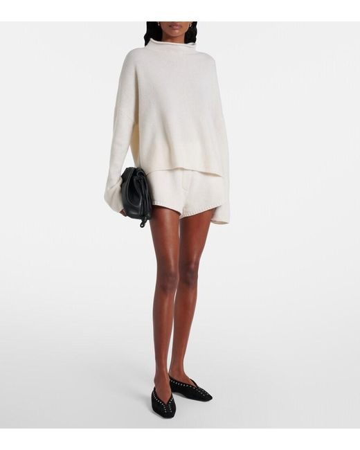 Lisa Yang White Sandy Cashmere Turtleneck Sweater