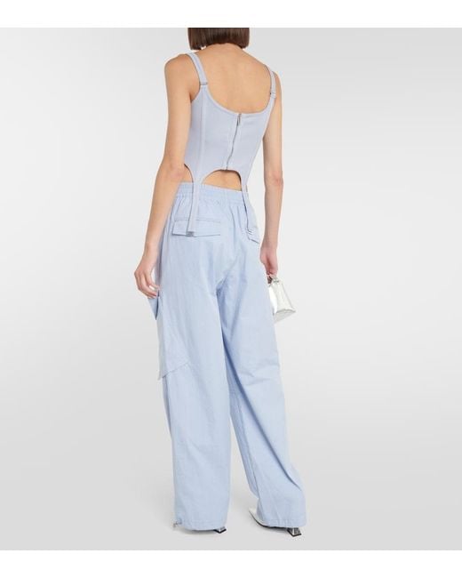 Dion Lee Blue Cotton Jersey Bustier
