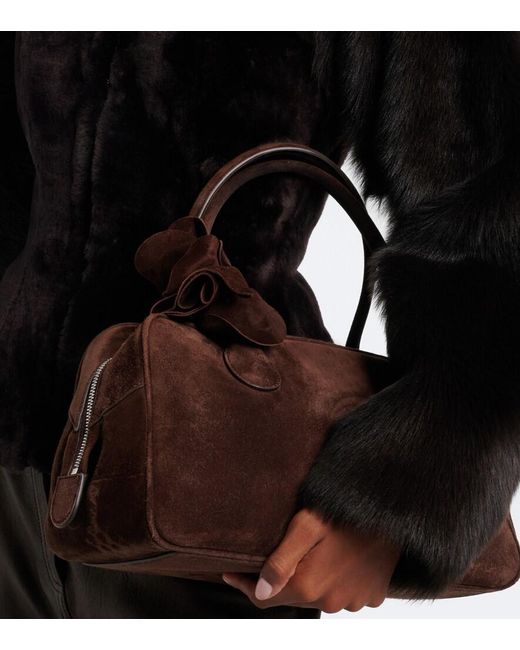 Magda Butrym Black Peplum Shearling Jacket