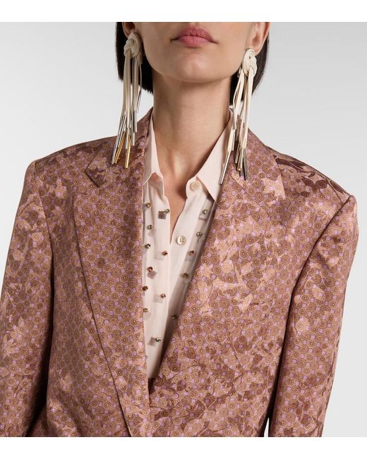 Dries Van Noten Brown Printed Blazer