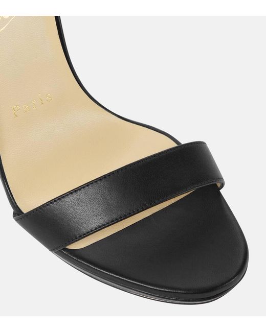 Christian Louboutin Black Loubi Queen 120 Leather Sandals