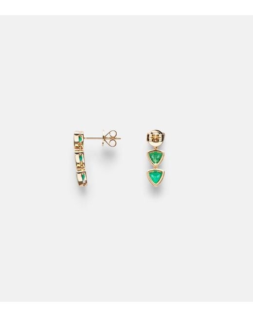 Anita Ko Green 18Kt Drop Earrings With Emeralds