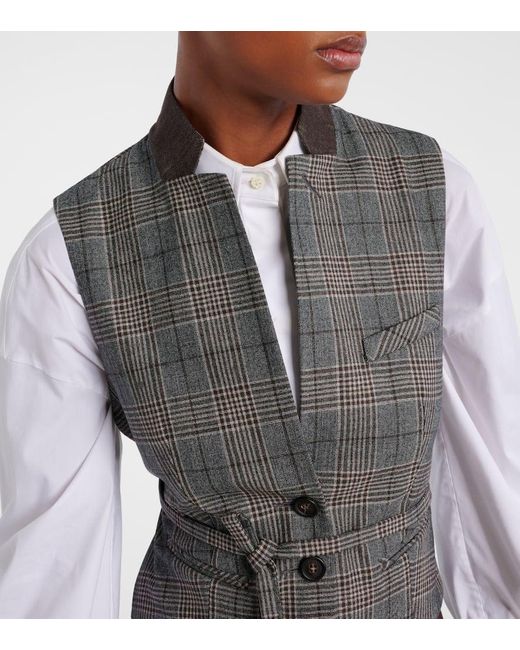 Brunello Cucinelli Gray Weste Aus Schurwolle