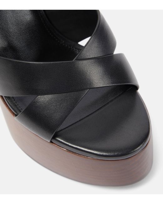 Saint Laurent Black Bianca 85 Leather Platform Sandals