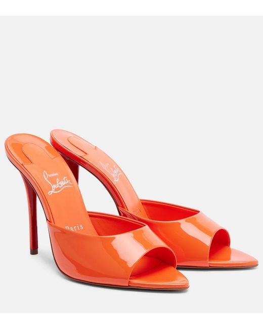 Christian Louboutin Red Miss Z Patent Leather Mules