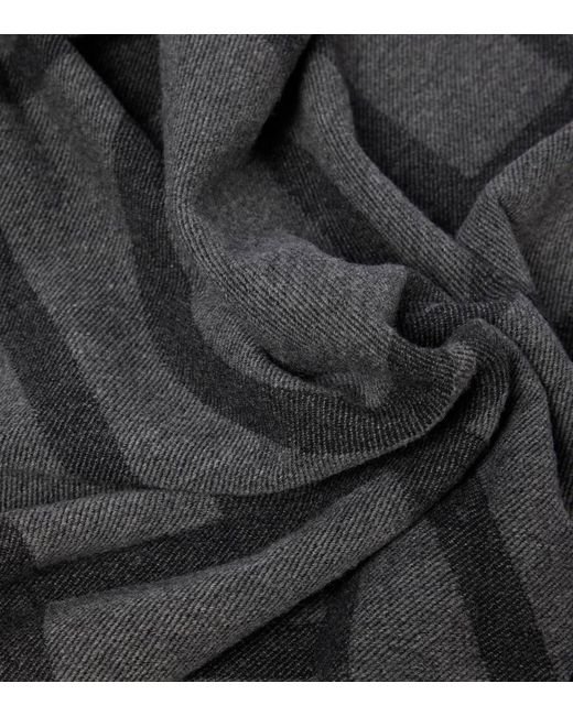 Totême  Black Monogram Wool And Cashmere Scarf