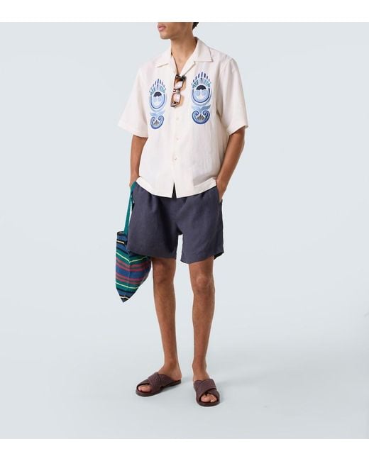 Commas White Embroidered Shirt for men