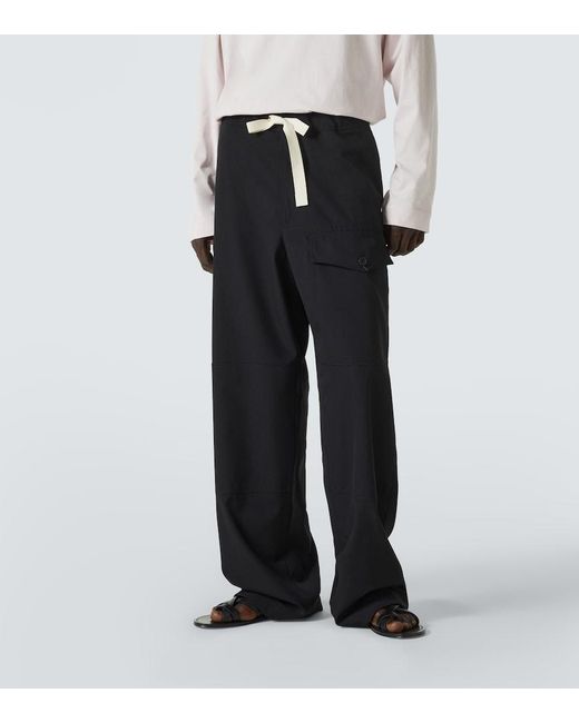 Dries Van Noten Black Wool Sweatpants for men
