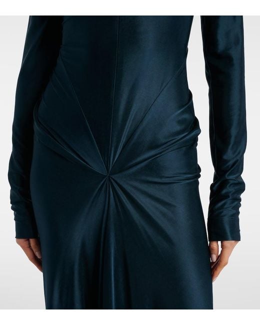 Robe Longue En Satin Victoria Beckham en coloris Blue
