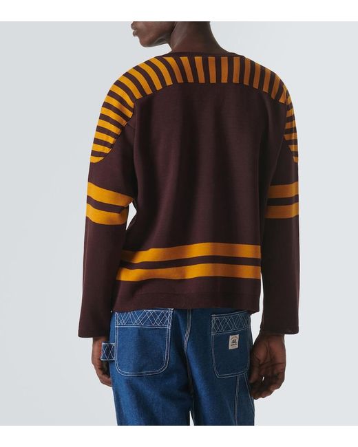Bode Blue Rink Cotton Jacquard Sweater for men