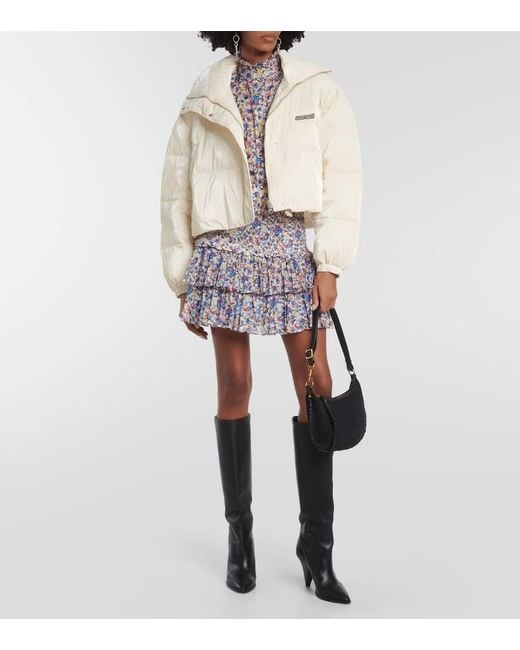 Isabel Marant White Logo-Patch Padded Puffer Jacket